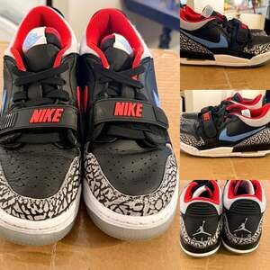 Air Jordan Legacy 312 Low Chicago Flag Black/Wolf Grey-Valor Blue Size 6.5Y